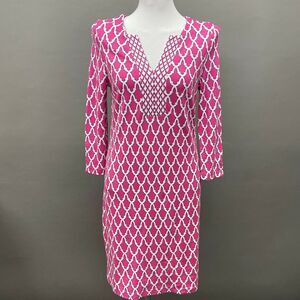 Crown & Ivy Women's Shift Dress Small Pink White Black Multicolor